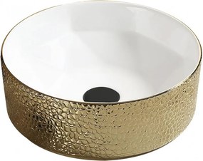 Mexen Clarisa umývadlo na doske 41 x 41 cm, biele/zlaté - 22074153