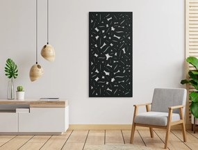 drevko Drevený obraz Kávové zrná Rozmer obrazu: 44,5 x 22,5 cm, Farba dekorácie: Čierna