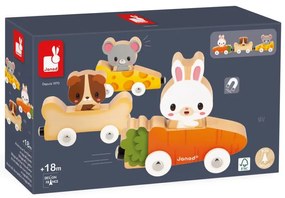 Drevený magnetický vláčik a domáce zvieratká