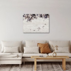Obraz múru s kyticou (70x50 cm)