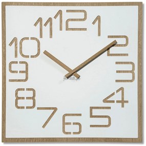 Dekorstudio Moderné drevené hodiny EKO Digits biele - 50cm