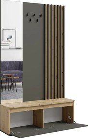 PREDSIEŇOVÁ STENA ESTER ŠEDÁ + DUB ARTISAN 120 cm