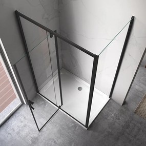 BPS-koupelny Obdĺžnikový sprchový kút ZES KZ07B BL 110x90 čierna/transparent - bez vaničky