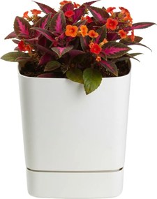 PLASTOVÝ KVETINÁČ CUBI 19X21 CM KRÉMOVÁ