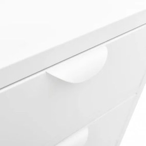 vidaXL Komoda biela 75x35x70 cm oceľ a tvrdené sklo-