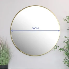 Zrkadlo 60 cm so zlatým rámom
