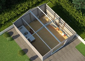 Záhradný domček G21- 340 x 382 cm, šedý