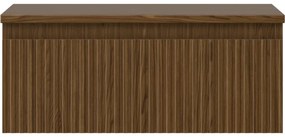 Mexen Rivel, kúpeľňová skrinka 60 cm s hornou časťou, 1 zásuvka, drážkovaná, orech, 91A20-06023-1-BFC86