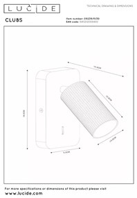 Lucide 09239/11/30 - Nástenné bodové svietidlo CLUBS 1xGU10/40W/230V čierna