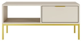 Konferenčný stolík AUSTIN kašmír/ zlatý, 100 cm