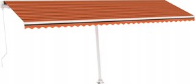 vidaXL Ručne rolovateľná markíza s Led, 600 x 300 cm, oranžovo-hnedá