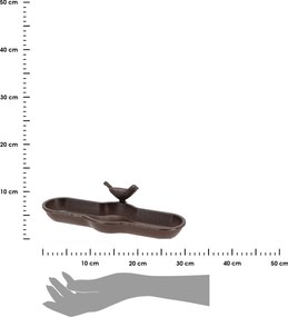 Napájadlo pre vtáky Bird, 7x29,5 cm, liatina, hnedá