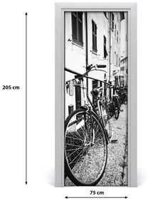 Fototapeta samolepiace na dvere mestské bicykle 75x205 cm