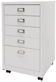 Zásuvková skrinka HWC-L49, kov 75x40x41cm 5 zásuviek - biela