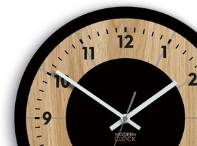 Dřevěné nástěnné hodiny Tokio 33 cm dub přírodní/černé