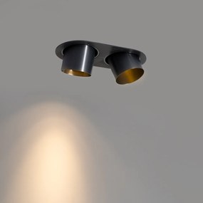 Okrúhle zapustené bodové svetlo tmavosivé GU10 70 mm sklopné 2-svetlo - Installa