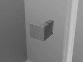 Mexen Lunar, päťuholníkový sprchový kút s ľavým náklonom 100 x 80 cm, 8mm číre sklo, pištoľovo sivý kartáčovaný - 831-100L-080P-66-00-L