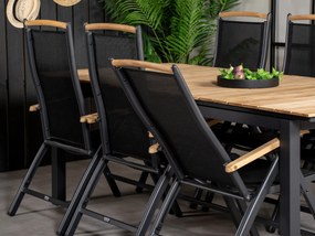 Panama polohovateľná stolička čierna / teak