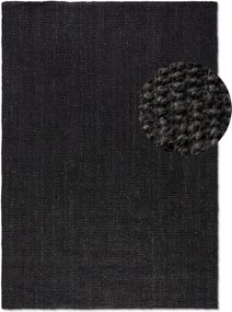 Hanse Home, Kusový koberec Bouclé Jute 105976 Black, 80x150, čierna, chodba / predsieň