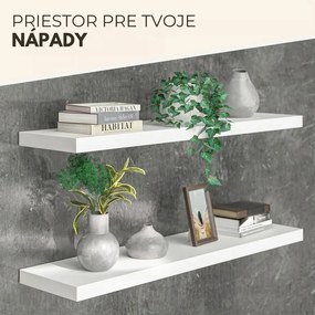 Nástenná polica FIGO + konzola, 90cm, biela Casaria
