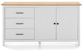 Biela nízka komoda z borovicového dreva 150x80 cm Miranda – Marckeric