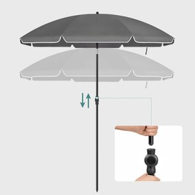 Zahradní slunečník s ochranným obalem UNTRA 160 cm šedý