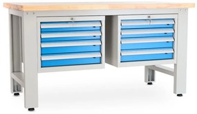 Dielenský stôl Solid OAK-44, 150 cm, 2 závesné boxy, dub