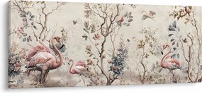 Obraz - Kresba plameniakov (120x50 cm)