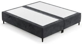 Antracitovosivá čalúnená dvojlôžková posteľ s úložným priestorom 160x200 cm Tate – Maison de Rêve