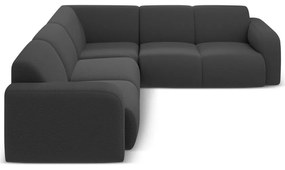 Tmavosivá rohová pohovka z textílie bouclé (variabilná/do L) Molino – Micadoni Home