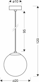 BRILAGI - Závesné svietidlo na lanku POLOS 1xE27/40W/230V pr. 20 cm čierna