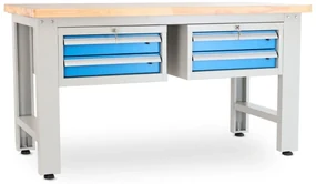 Dielenský stôl Solid OAK-22, 150 cm, 2 závesné boxy, dub