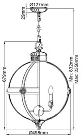 Feiss FE-ADAMS-4P-BB - Luster na reťazi ADAMS 4xE14/60W/230V zlatá