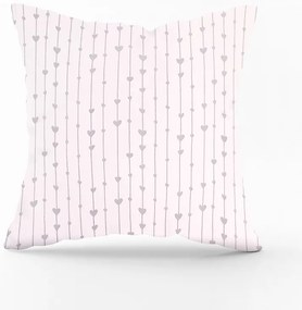 Obliečka na vankúš šedé srdiečka Veľkost obliečok: 70 x 90 cm, Zapínanie: Gombíky