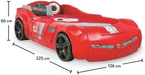 Detská posteľ auto DELUXE 90x195cm - červená