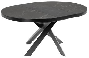 Čierny okrúhly rozkladací jedálenský stôl s keramickou doskou ø 160 cm Vashti – Kave Home