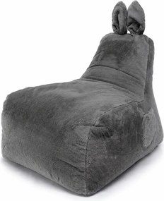 Set 2 detských sedacích vakov Bunny L Lapit sivý + Bag Sako L plyš čierny