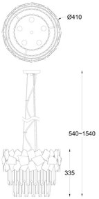 Brilagi - LED Krištáľový luster na lanku MIRAGE 5xE14/40W/230V