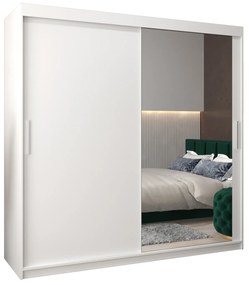 Šatníková skriňa 200 cm Toki 2 (Biela matná + Biela matná). Akcia -20%. Vlastná spoľahlivá doprava až k Vám domov. 1065013