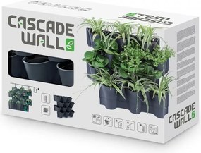 Kvetináč Prosperplast CASCADE WALL sada kvetináčov na stenu antracit