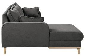 Tmavosivá rohová pohovka (ľavý roh) Beata - Ropez