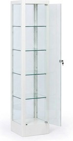 Presklená vitrína, 1800 × 400 × 400 mm, biela