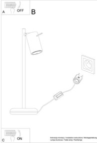 Sollux SL.1091 - Stolná lampa RING 1xGU10/10W/230V čierna