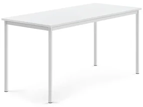 Stôl SONITUS, 1600x700x760 mm, HPL - biela, biela