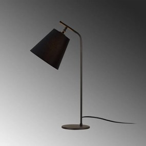 Čierna stolová lampa s kovovým tienidlom (výška 67 cm) Salihini – Opviq lights