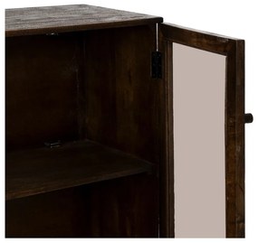 Hnedá vitrína z mangového dreva 80x100x40 cm Ravi – Ixia