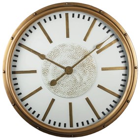 Nástenné zlaté guľaté hodiny Gold time - Ø 80 * 8 cm