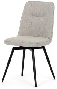 Autronic - Židle jídelní, krémová látka, 360° otočný mechanismus, černý matný lak, kovové nohy - DCL-V2052 CRM2 AKCE