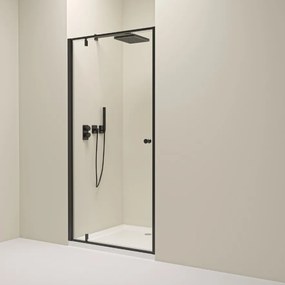 Erga Sydney, 1-krídlové výklopné sprchové dvere do otvoru 100x195 cm, 6mm číre sklo, čierny profil, ERG-V02-SYDNEY-D100-BK