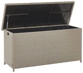 Záhradný box 126 x 46 cm ratanový béžový (taupe) MODENA Beliani